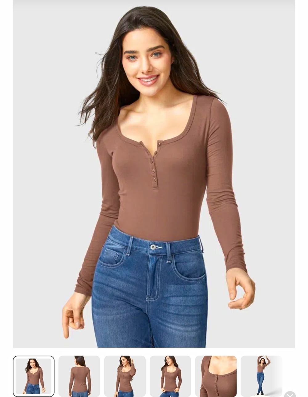 Halara Women's Brown Long Sleeve Button Front Stretch Shirt, Size S